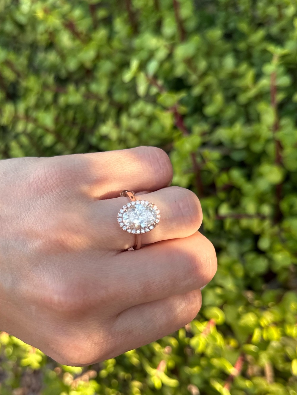 Oval lab diamond ring 2 carats